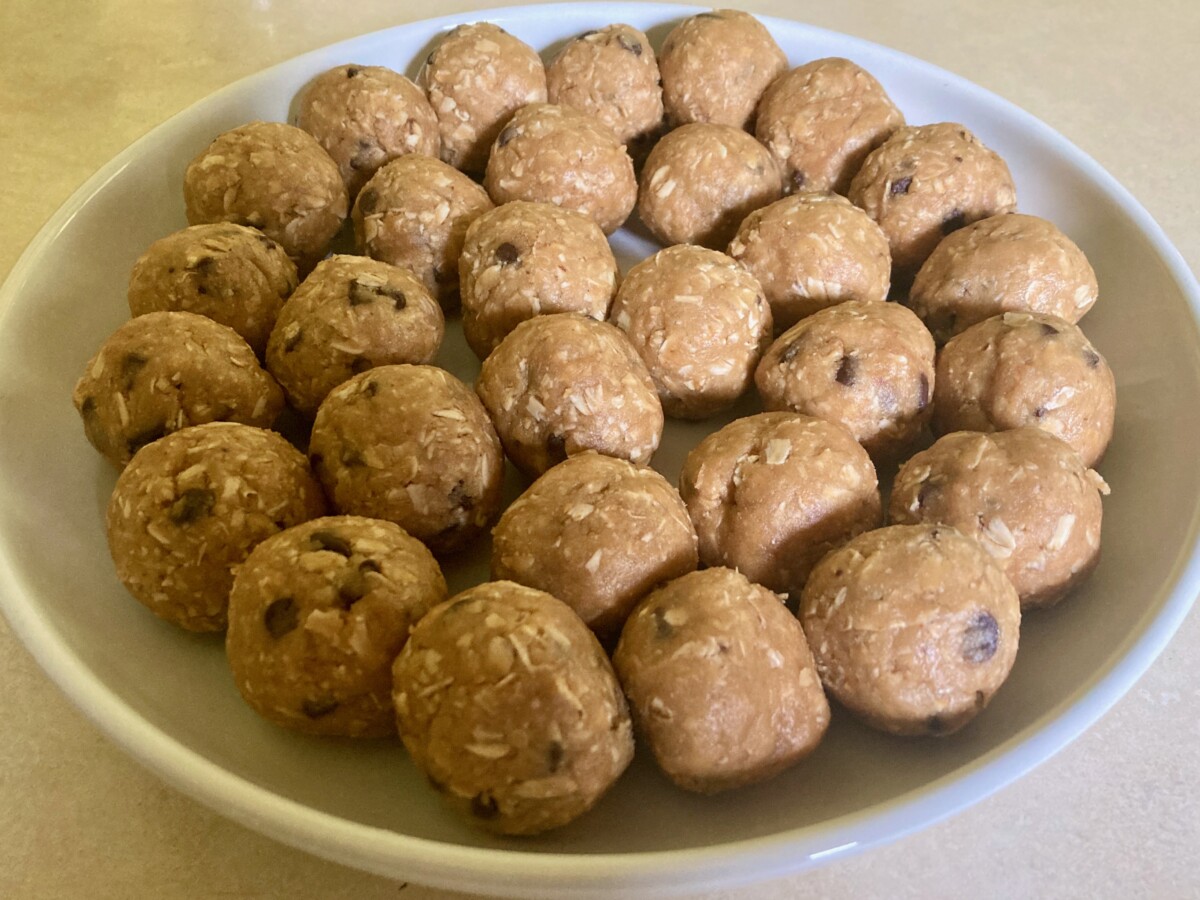 DIY Kodiak Cakes Protein Balls on White Plate