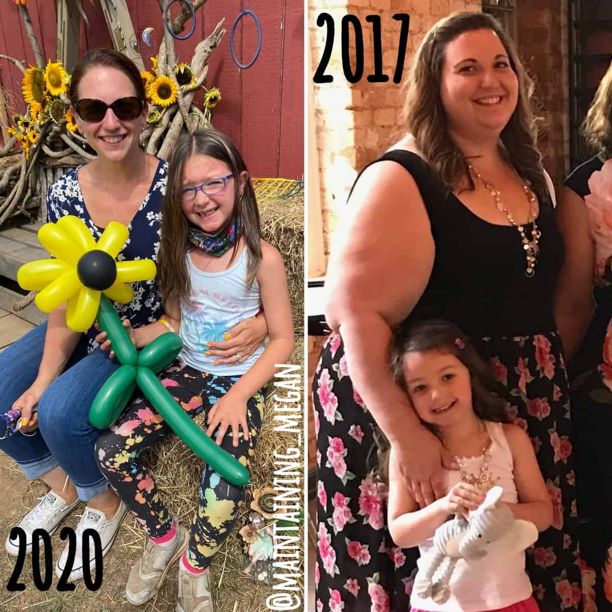 Megan C. before and after weight loss success.