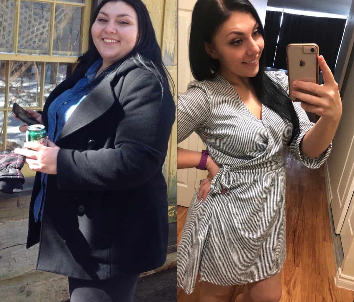Megan F. weight loss journey to success before and after.