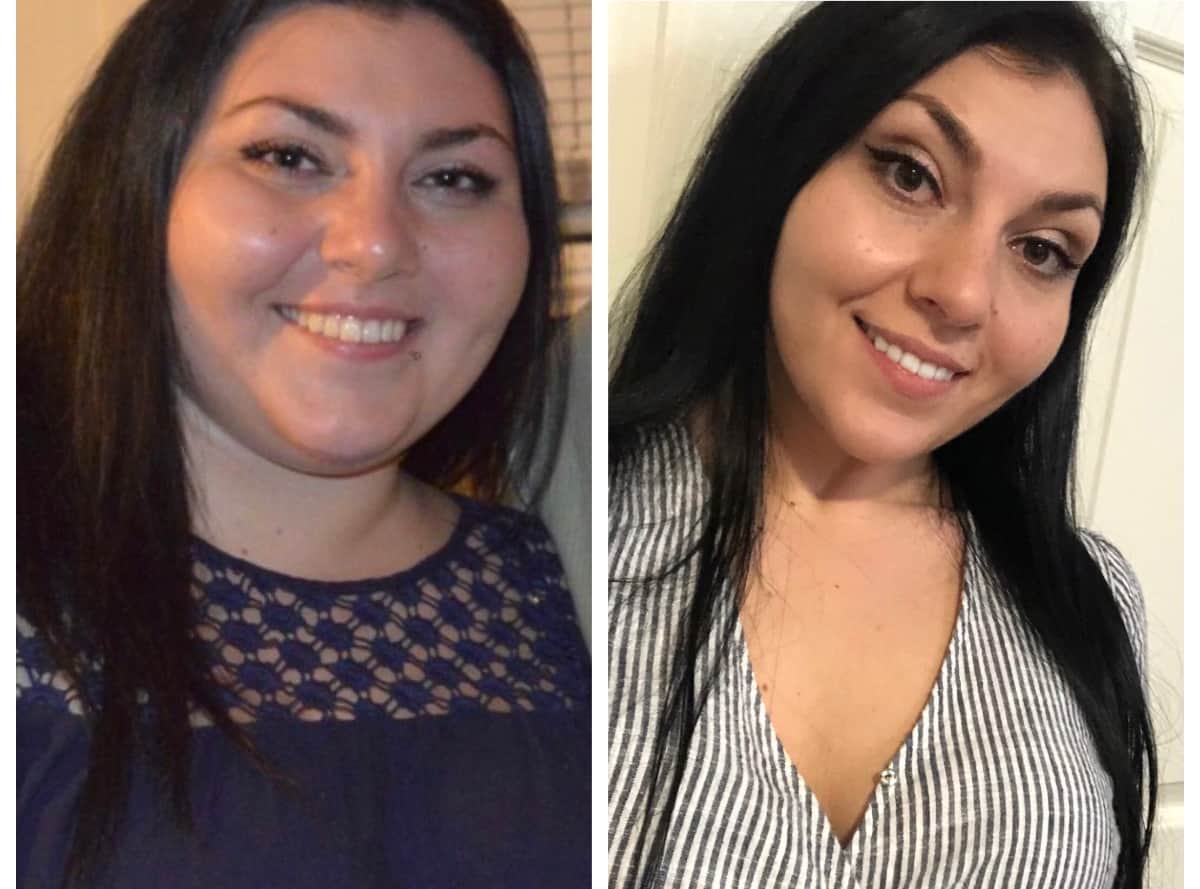 Megan F. headshot before and after weight loss