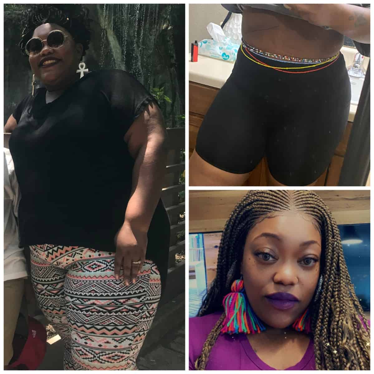 Camesha C. before and after weight loss success.