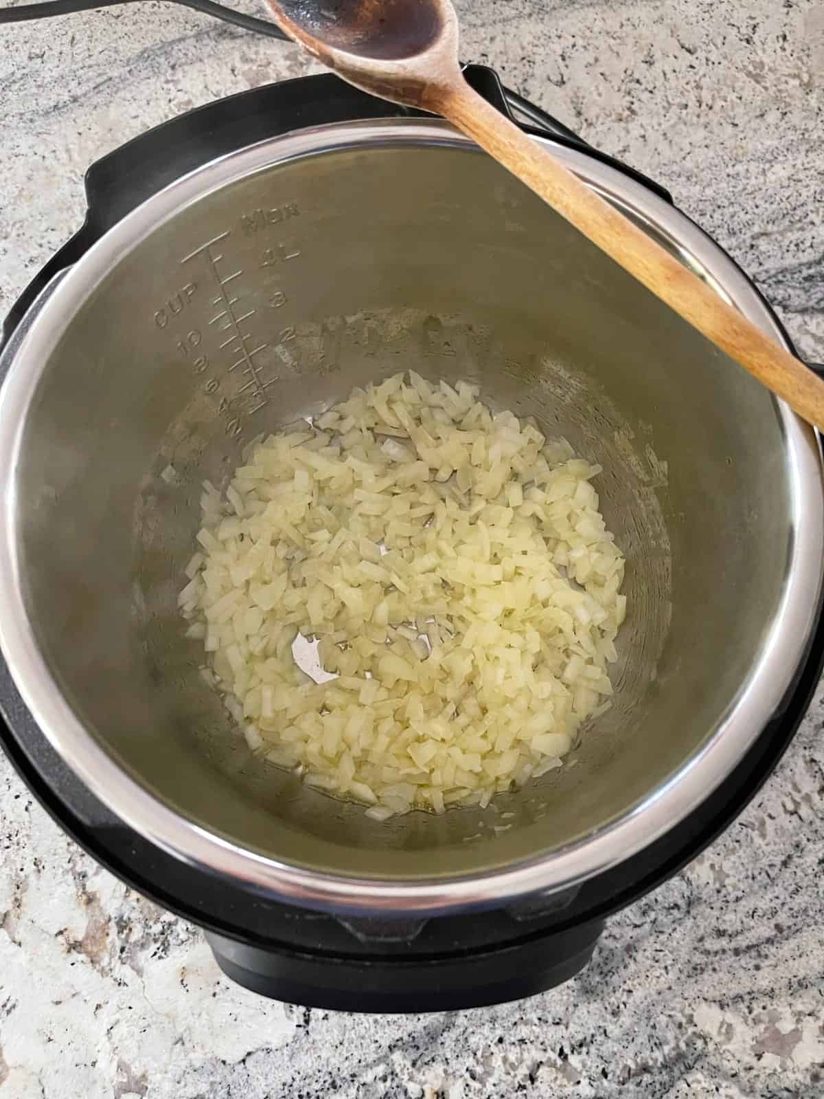 Sauteeing onions in instant pot.