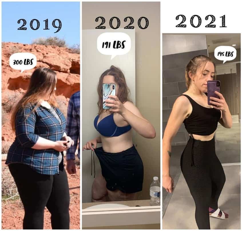 Clela's weight loss comparison in 2019, 2020 and 2021