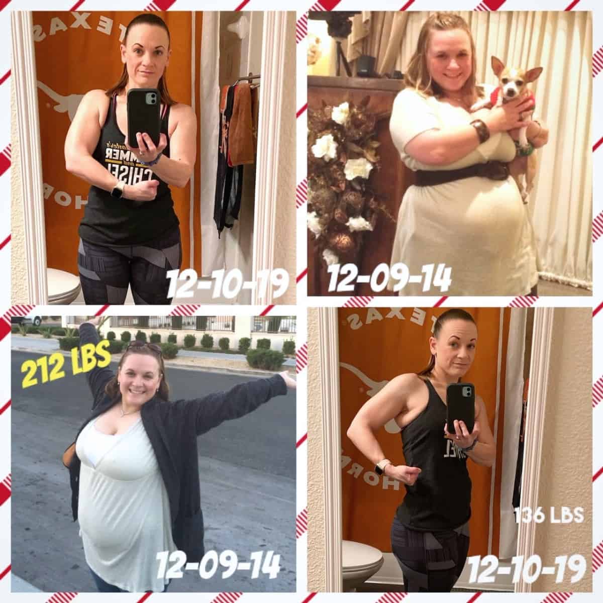 Hope B. weight loss before and after collage.