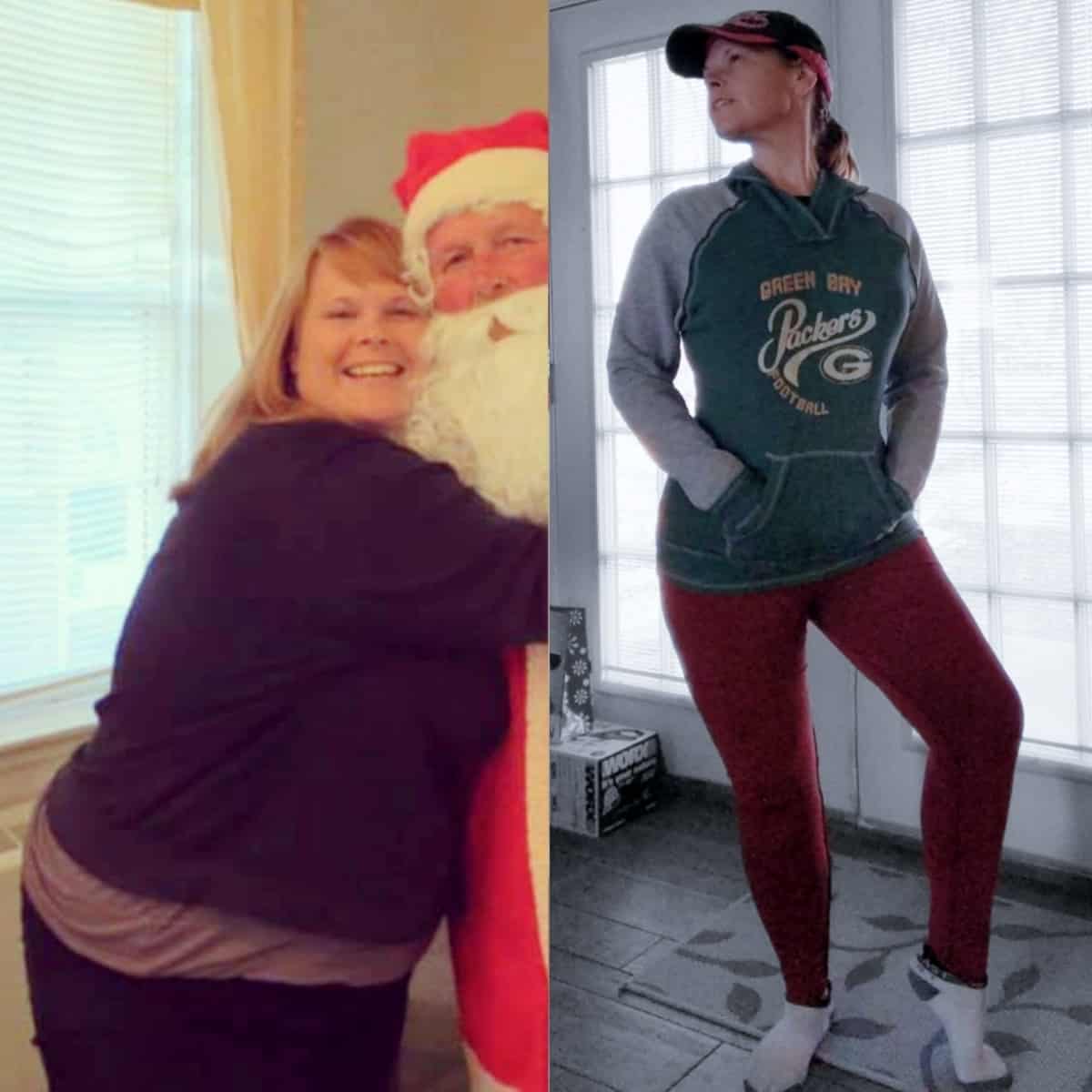 Stephanie's weight loss before and after.