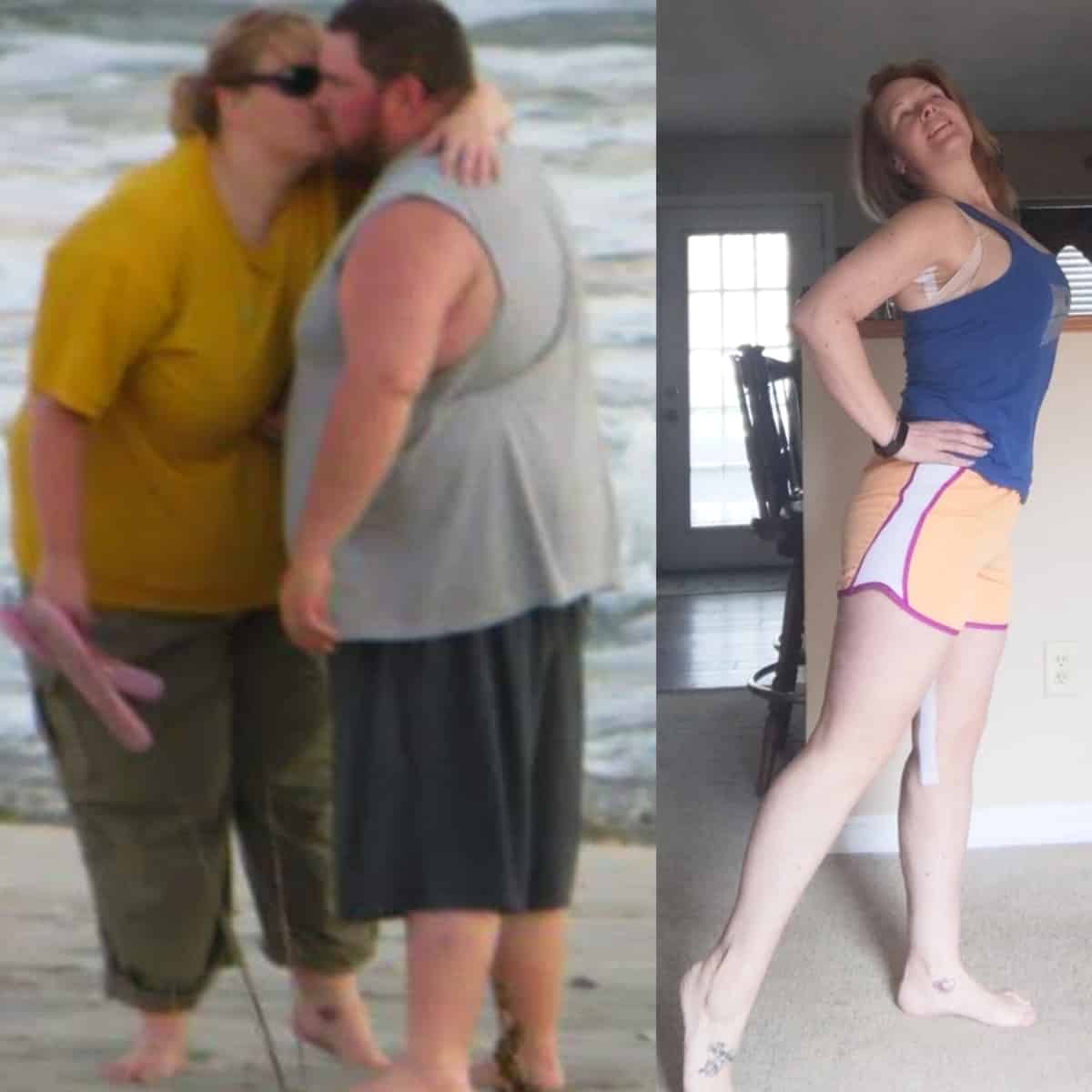 Stephanie's weight loss before and after.
