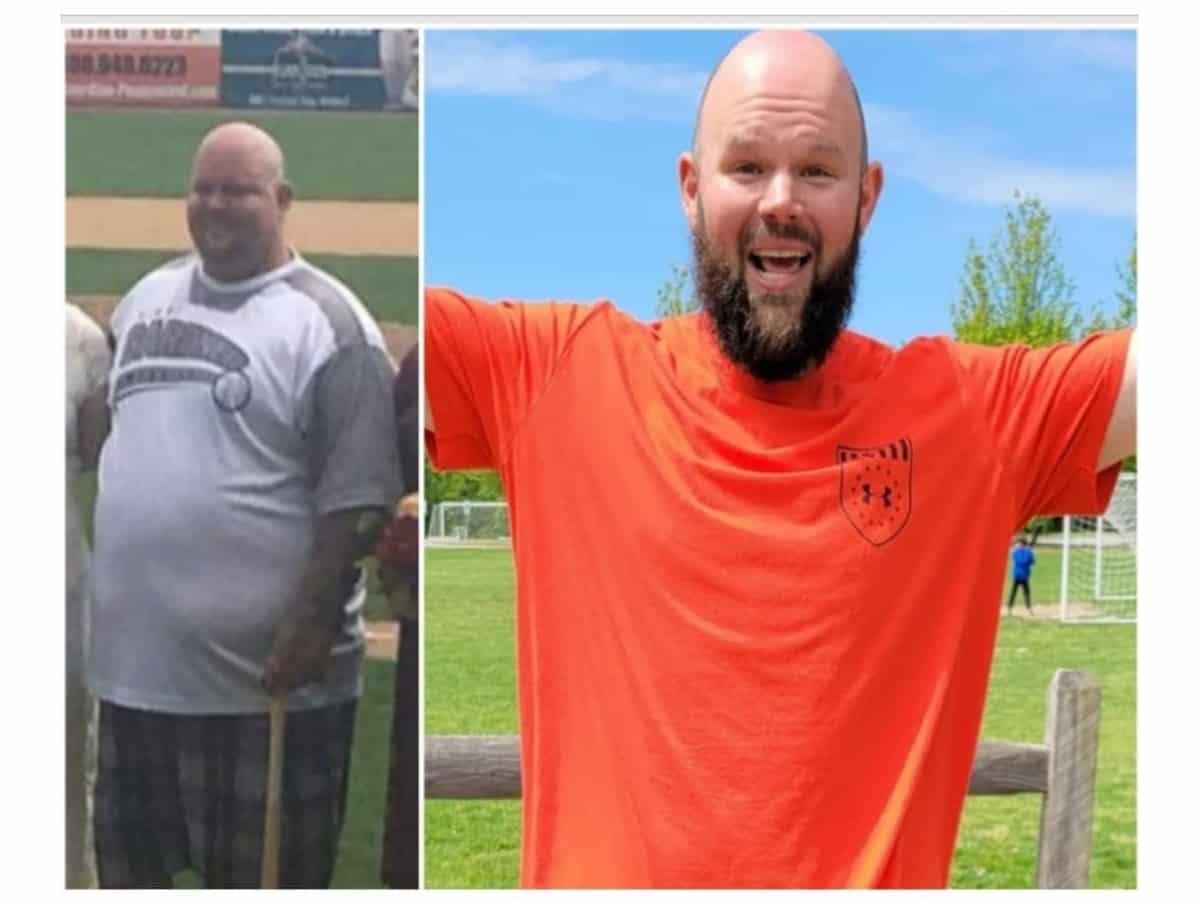 David's weight loss before and after.