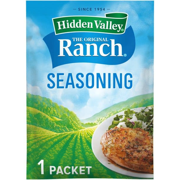 Package of Hidden Valley Ranch seasoning.