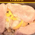 ωμό κοτόπουλο και κρεμμύδια σε κατσαρόλα με κείμενο: "Ο απόλυτος οδηγός για το μαγείρεμα κοτόπουλου στο κατσαρόλα"