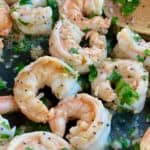 Shrimp Scampi up close with Text Box: Easy Shrimp Scampi, 297 calories. Weight Watchers Friendly