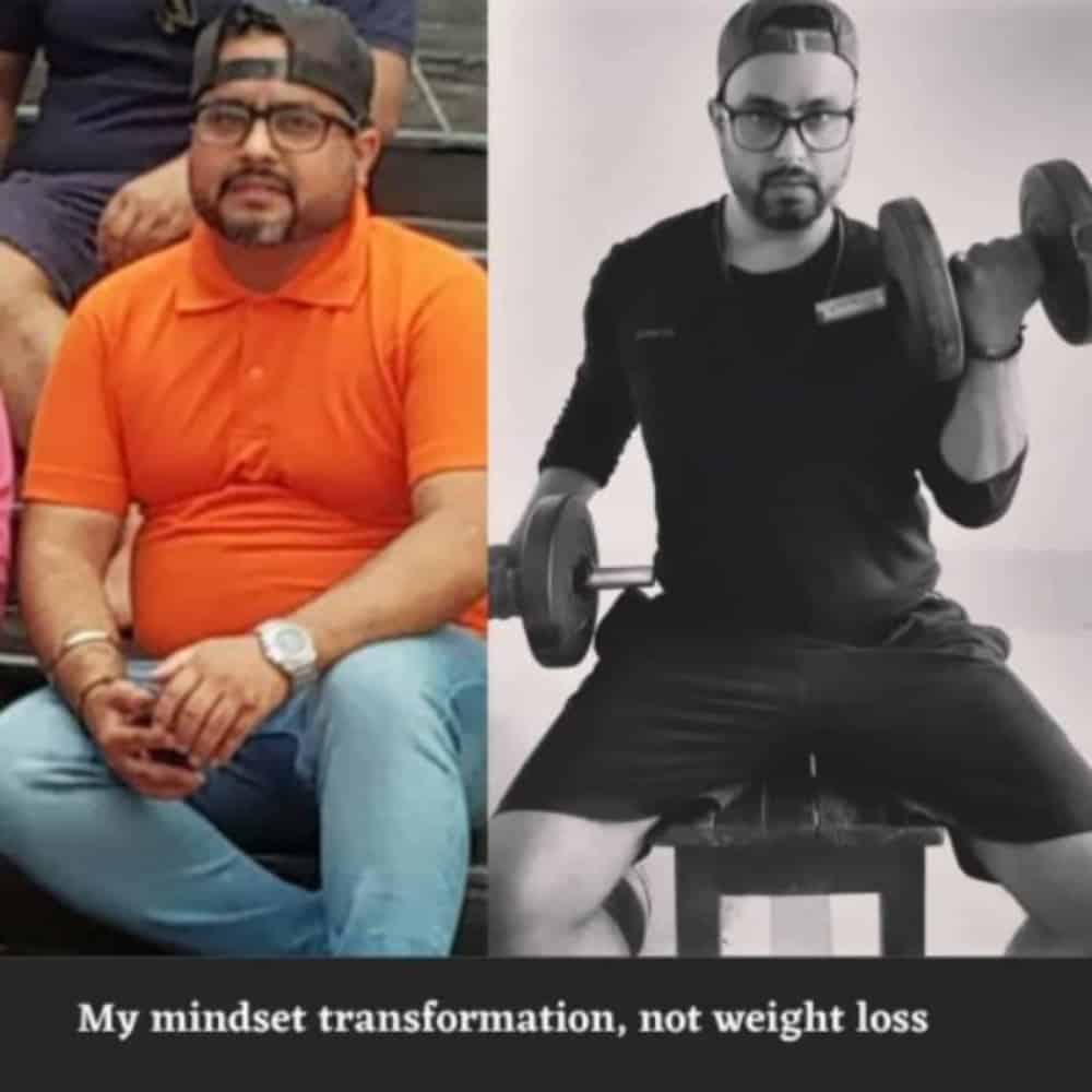 Anubhav before and after weight loss journey.