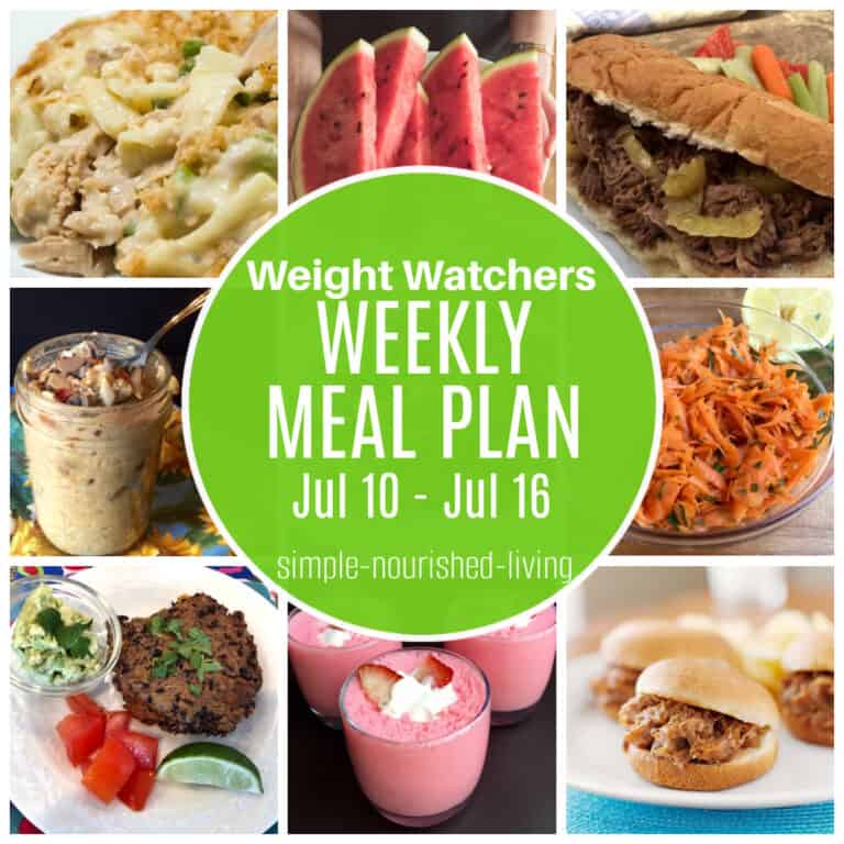 WW Weekly Meal Plan 7/10 to 7/16 | Simple Nourished Living