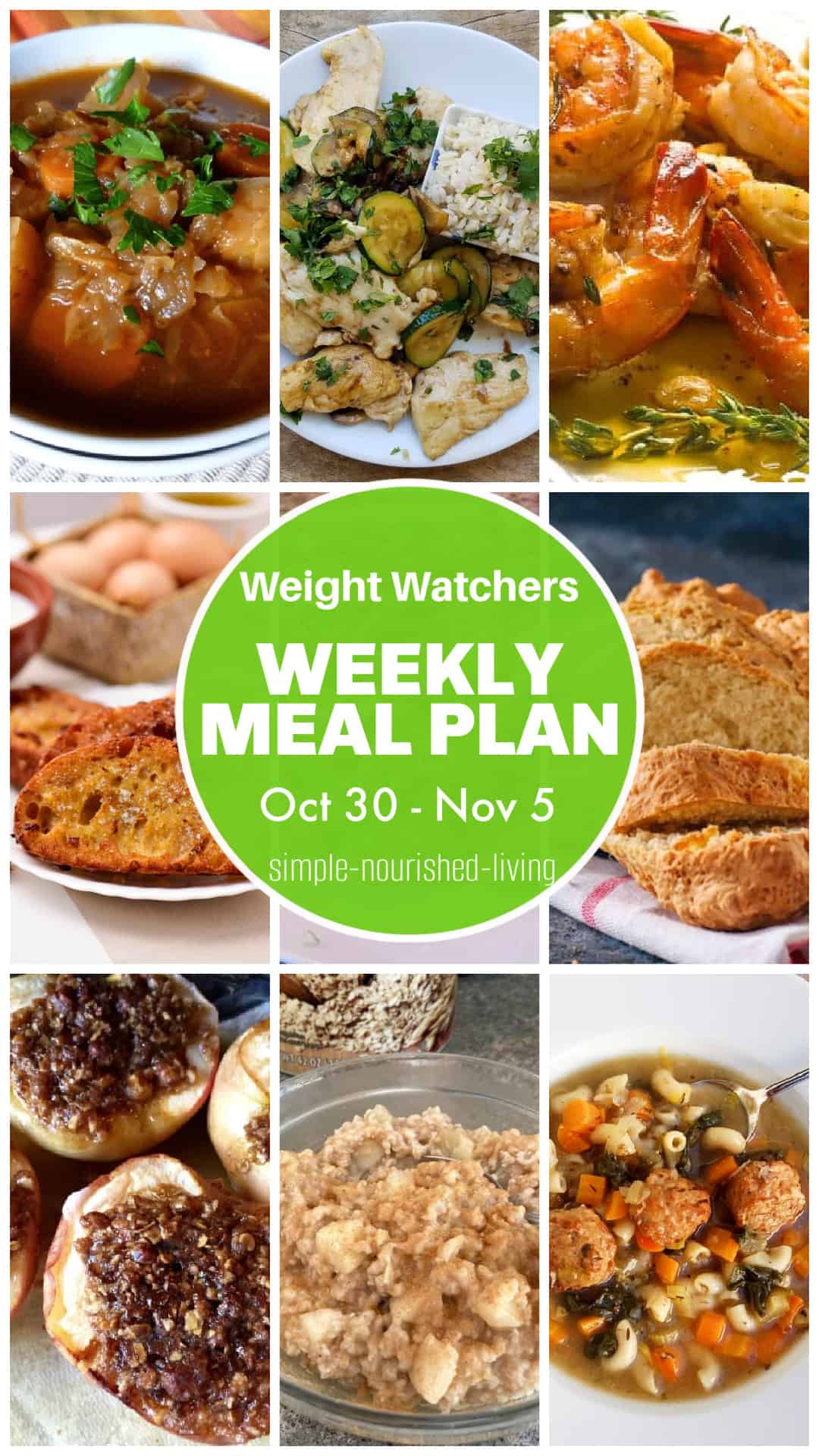 WW Weekly Meal Plan Oct 30 Pinterest Idea Pin