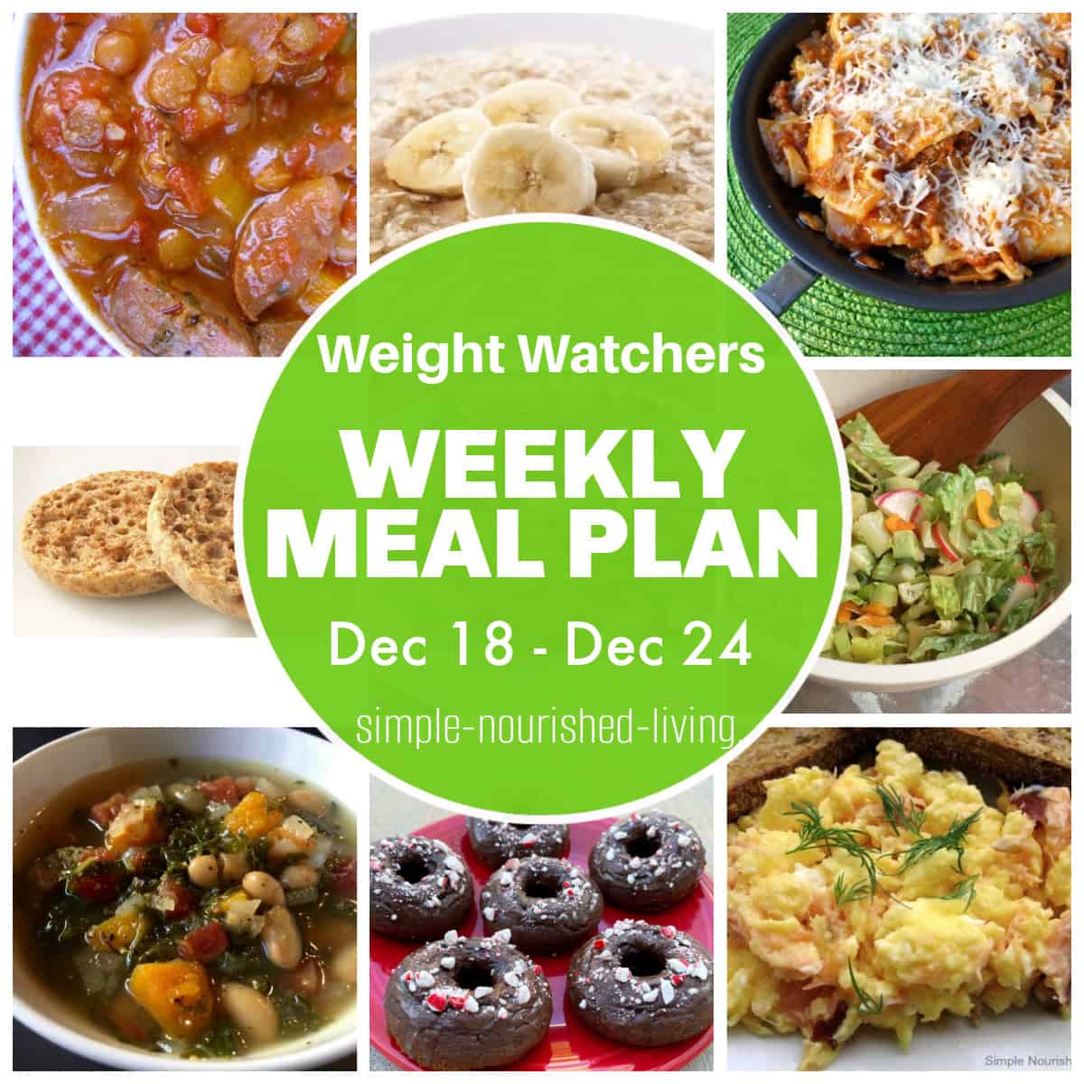 Photo of WeightWatchers Weekly Meal Plan (Dec 18