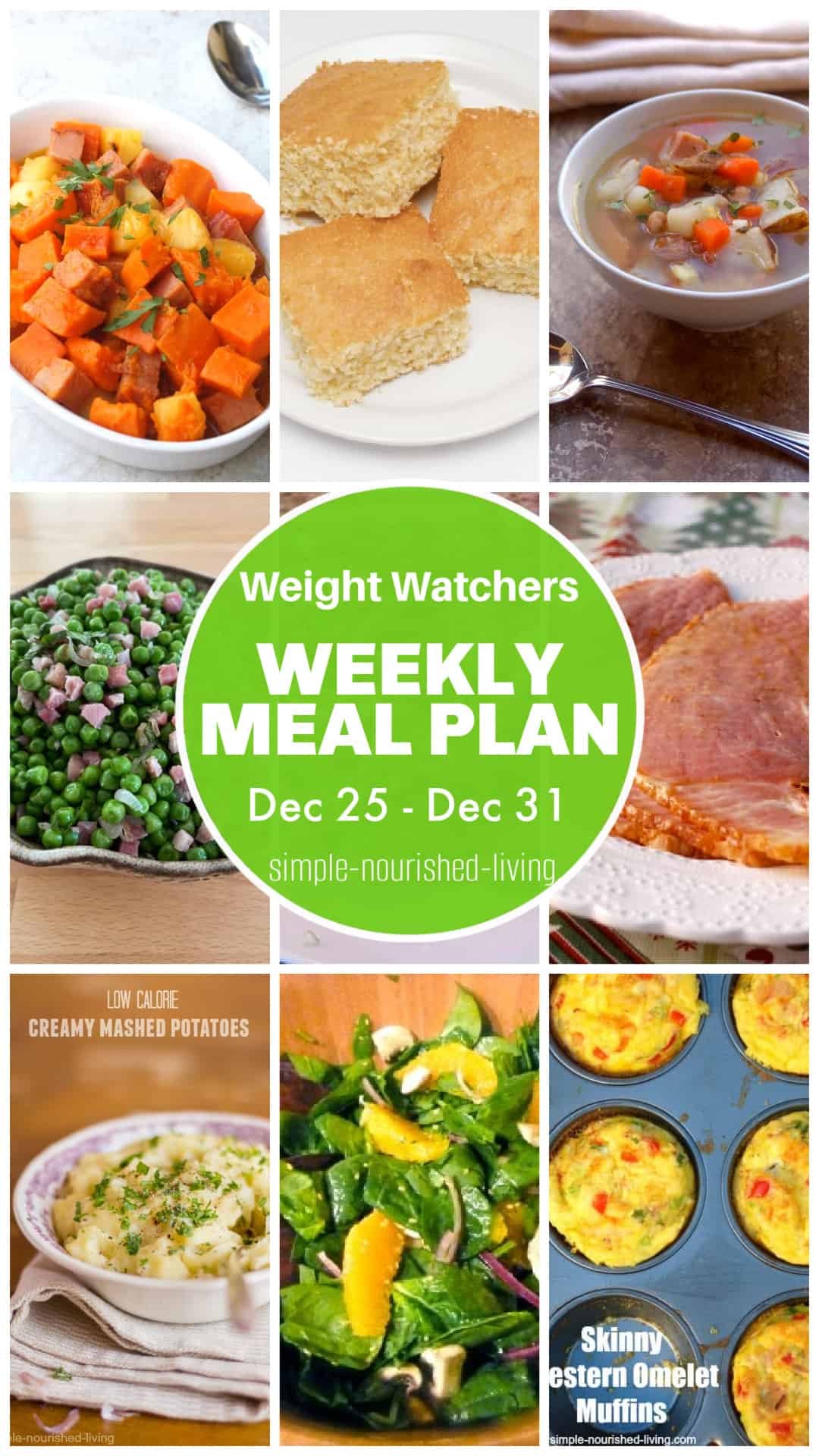 9 frame food photo collage featuring recipes from this weeks meal plan for WeightWatchers