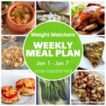 Weight Watchers Weekly Dinner Meal Plan #94 with WW Points