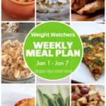 food photo collage featuring recipes for this week's WW friendly meal plan