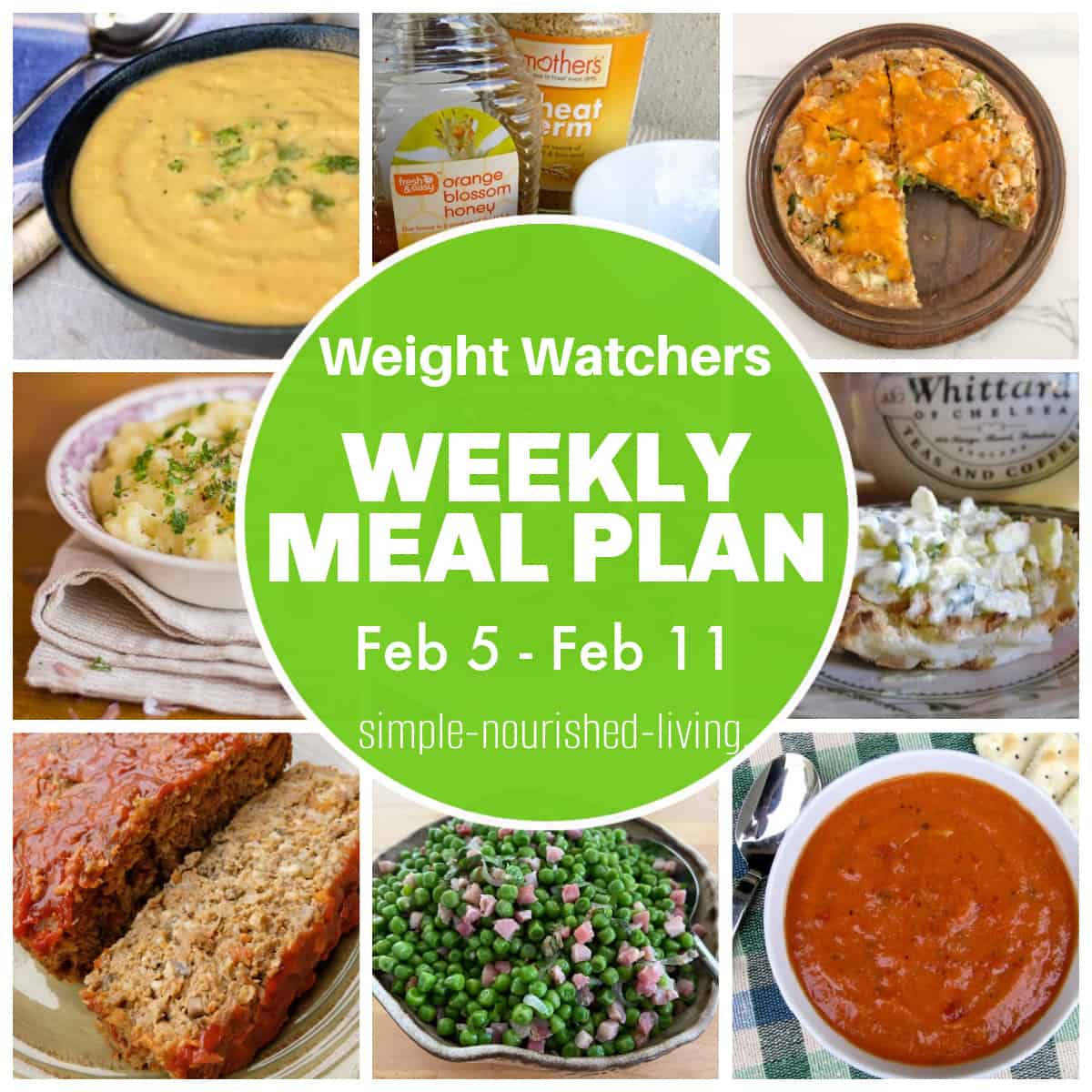 9 frame food photo collage featuring dishes from this week's WW Meal Plan