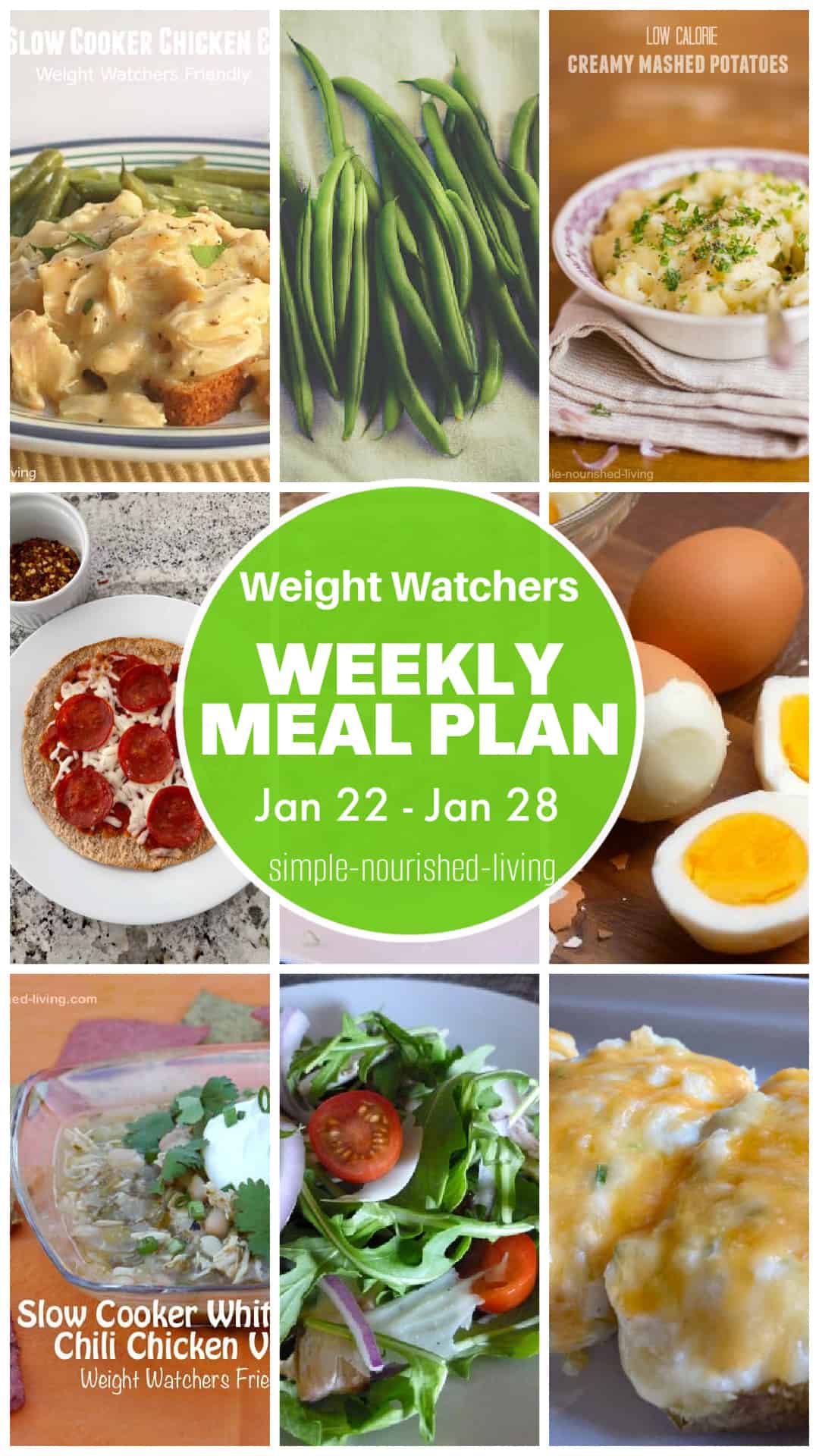 WW Weekly Meal Plan Food Photo Collage PIN