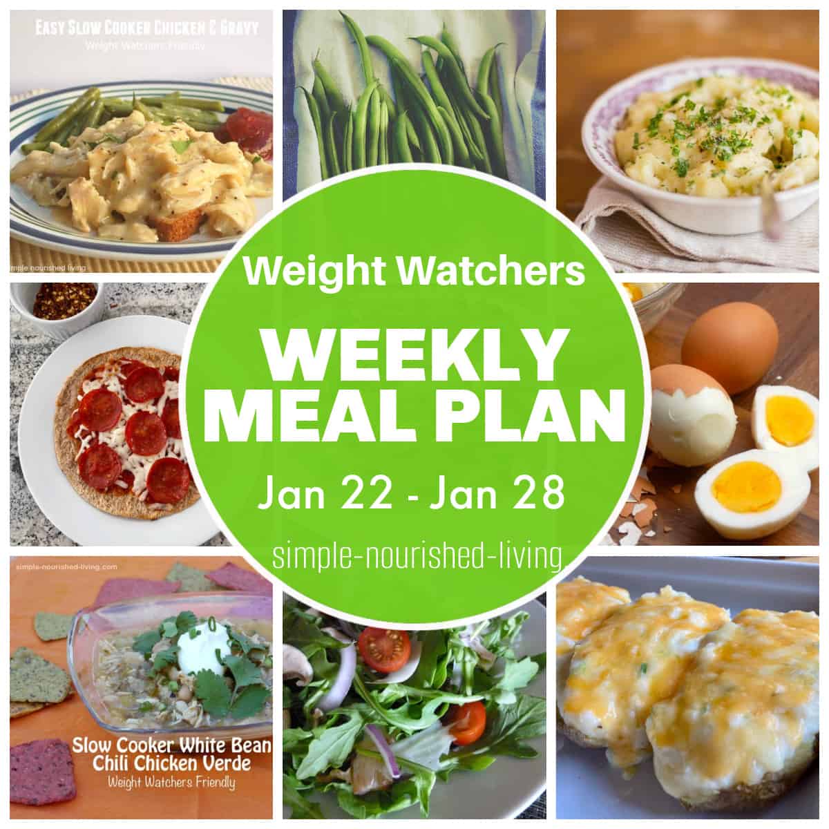 WeightWatchers Meal Plan Food Photo Collage with Text
