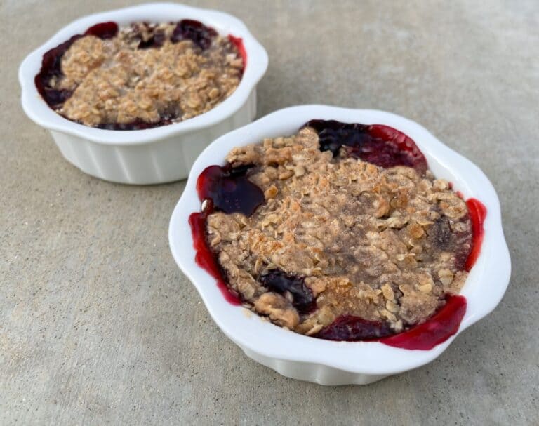 Low Calorie Cherry Berry Crunch | Simple Nourished Living