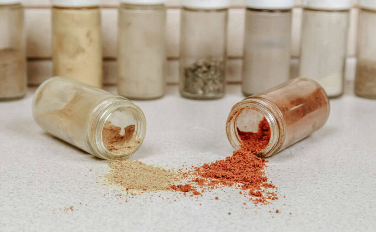 spice jars on counter