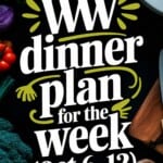 Text: WW Dinner Plan for the Week (Oct 6-12) on top of various food images