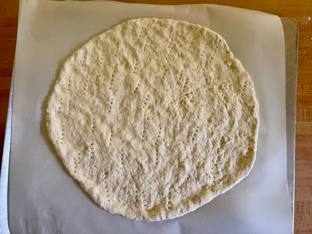2-ingredient dough pizza crust ready to bake